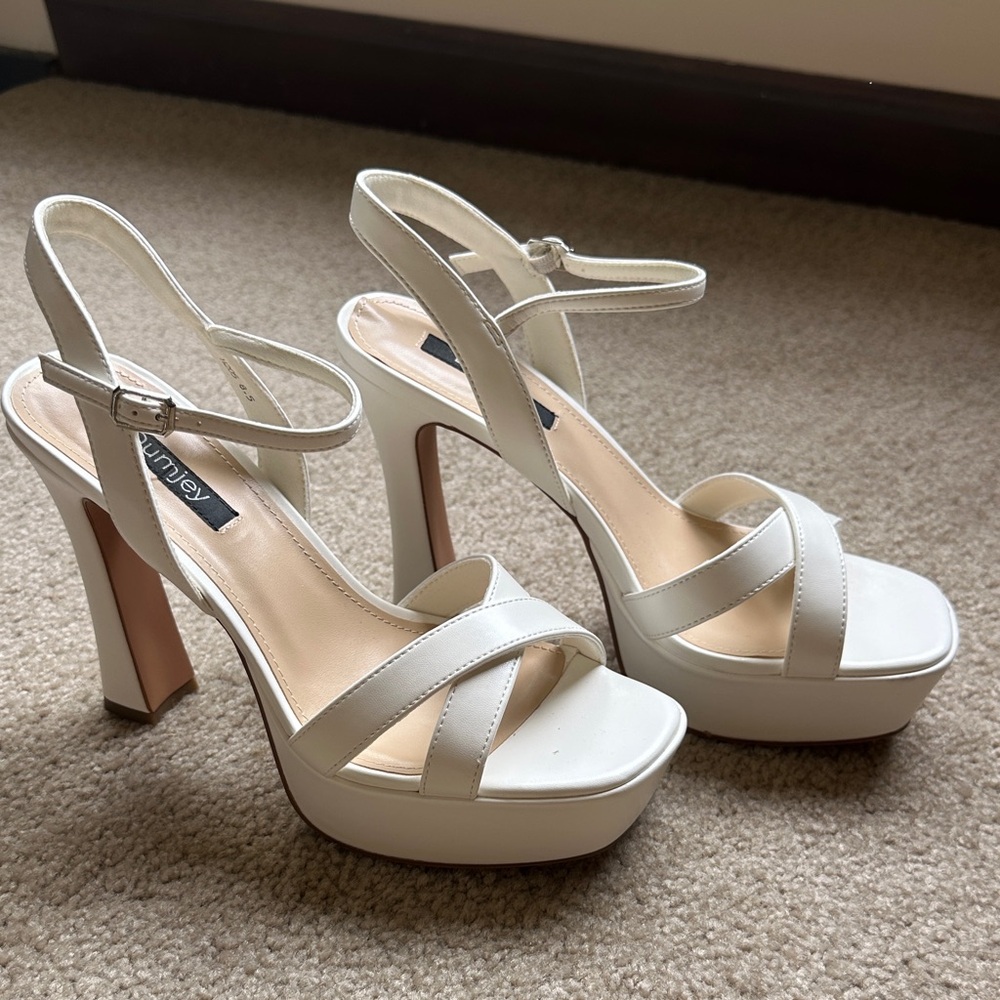 Elegant White Platform Heels